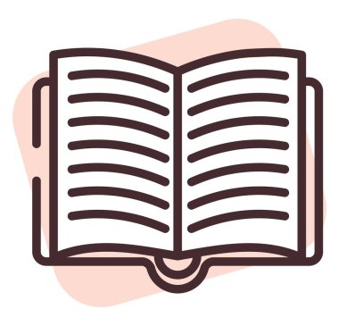 Yazdırma kitabı, illüstrasyon, beyaz arkaplan üzerindeki vektör.