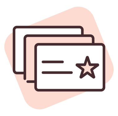 Yazdırma kartları, illüstrasyon, beyaz arkaplan üzerindeki vektör.