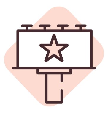 İlan panosu, illüstrasyon, beyaz arkaplan üzerindeki vektör yazdırılıyor.