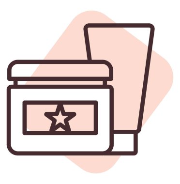 Kozmetik, illüstrasyon, beyaz arkaplan üzerindeki vektör yazdırılıyor.