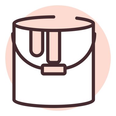 Boya kovası, illüstrasyon, beyaz arkaplan üzerindeki vektör yazdırılıyor.