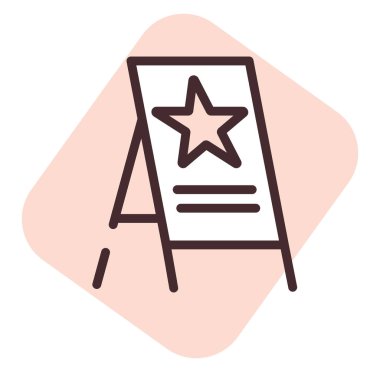 Yazdırma pankartı, illüstrasyon, beyaz arkaplan üzerindeki vektör.