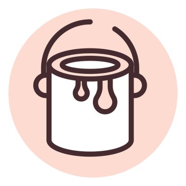 Renk kovası, illüstrasyon, beyaz arkaplan üzerindeki vektör yazdırılıyor.