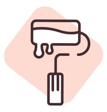 Boya silindiri, illüstrasyon, beyaz arkaplan üzerindeki vektör yazdırılıyor.