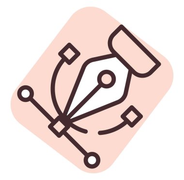 Beyaz arkaplanda kalem aracı, illüstrasyon, vektör yazdırılıyor.