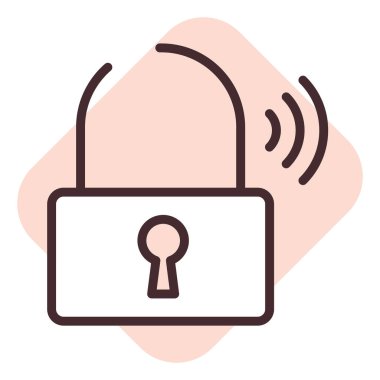 Akıllı ev güvenliği, illüstrasyon, beyaz arkaplan üzerindeki vektör.