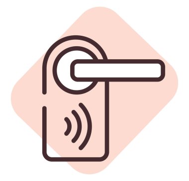 Akıllı evler kilitlenir, resimlendirilir, beyaz arkaplanda vektör oluşturulur.