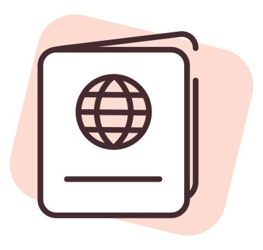 Yaz pasaportu, illüstrasyon, beyaz arkaplan vektörü.