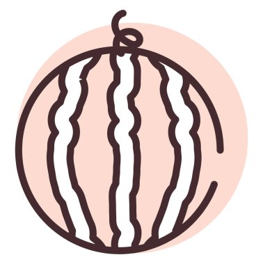 Yaz taze karpuz, illüstrasyon, beyaz arkaplanda vektör.