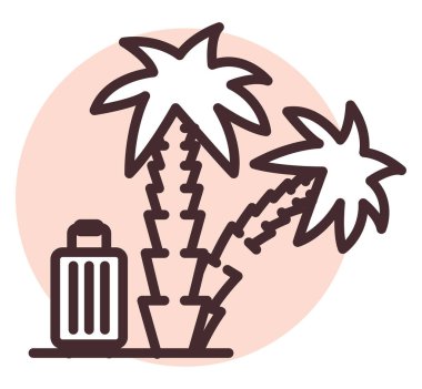 Yaz plajı, illüstrasyon, beyaz arkaplan vektörü.