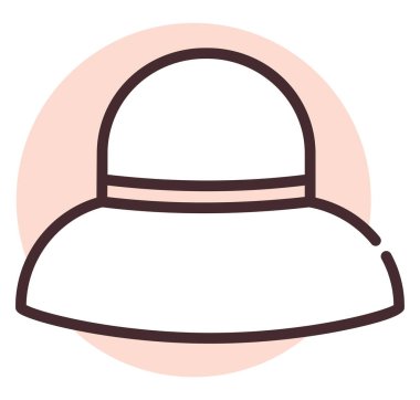 Yaz plajı şapkası, illüstrasyon, beyaz arka planda vektör.