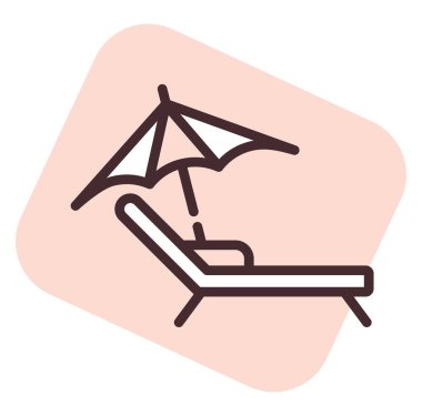 Yaz banyo sandalyesi, illüstrasyon, beyaz arka planda vektör.