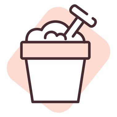 Yaz kumu, illüstrasyon, beyaz arkaplan vektörü.