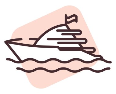 Yaz yatı, illüstrasyon, beyaz arkaplanda vektör.