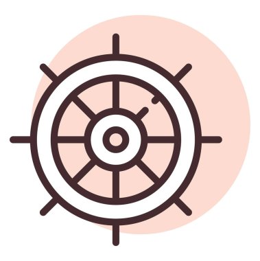 Yaz gemisi çarkı, illüstrasyon, beyaz arkaplanda vektör.