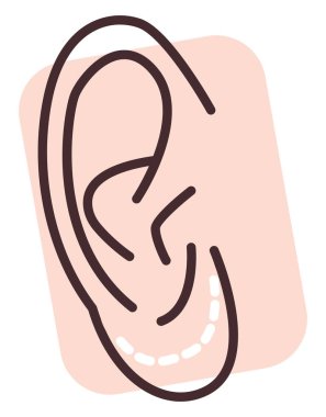 Kulak ameliyatı, illüstrasyon, beyaz arkaplan vektörü.