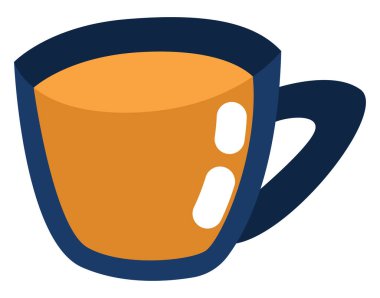 Cam çay kupası, illüstrasyon, beyaz arkaplanda vektör..