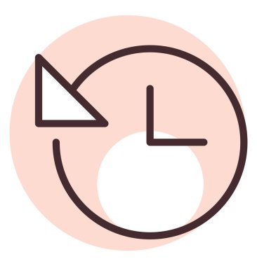 Geçmiş saati, illüstrasyon, beyaz arkaplan üzerindeki vektör.