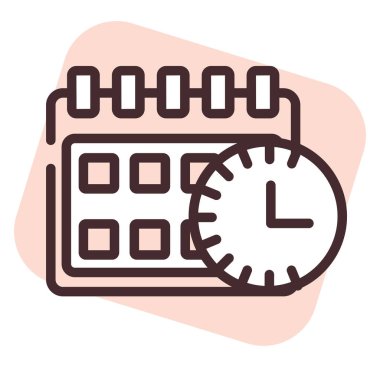 Takvim, illüstrasyon, beyaz arkaplan üzerindeki vektör.