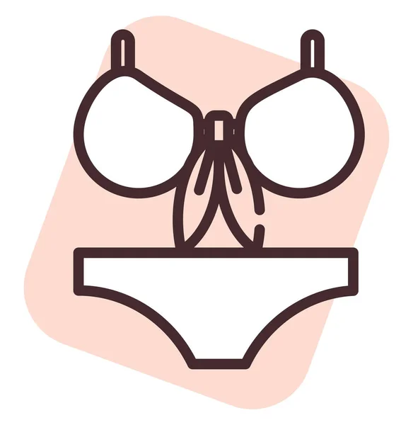 Sommer Bikini Illustration Vektor Auf Weißem Hintergrund — Stockvektor