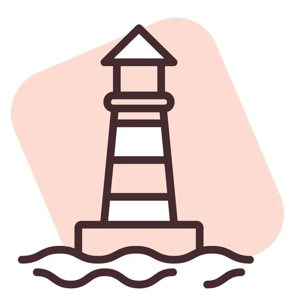 Summer Lighthouse Illustration Vector White Background — Stock Vector