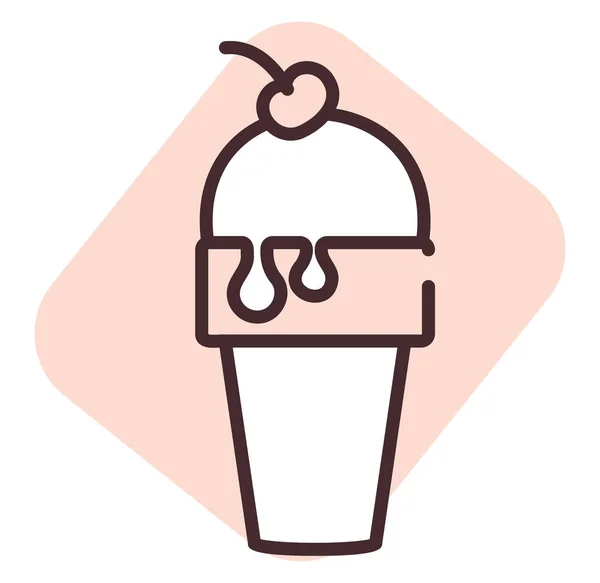 Glace Été Illustration Vecteur Sur Fond Blanc — Image vectorielle