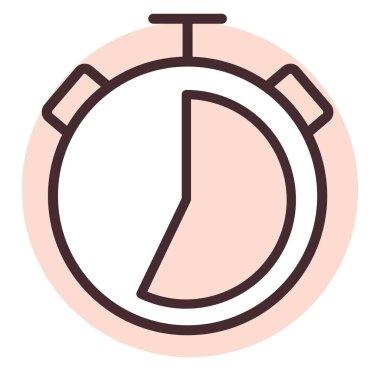 Kronometre zamanlayıcı, illüstrasyon, beyaz arkaplan üzerindeki vektör.