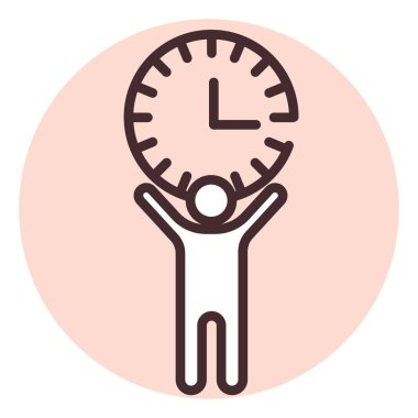 Kişisel zaman, illüstrasyon, beyaz arkaplan vektörü.