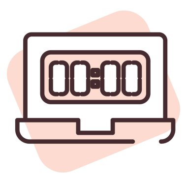 Sayısal tablo zamanı, illüstrasyon, beyaz arkaplan üzerindeki vektör.