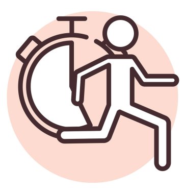 Zaman, illüstrasyon ve beyaz arkaplan üzerindeki vektör tükeniyor.