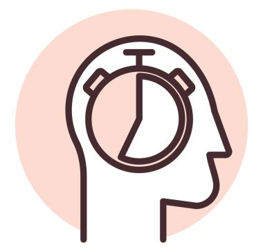 Kişisel zaman, illüstrasyon, beyaz arkaplan vektörü.