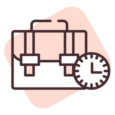 Çalışma saati, illüstrasyon, beyaz arkaplan üzerindeki vektör.