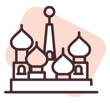 Rusya seyahati, illüstrasyon, beyaz arka plan vektörü.