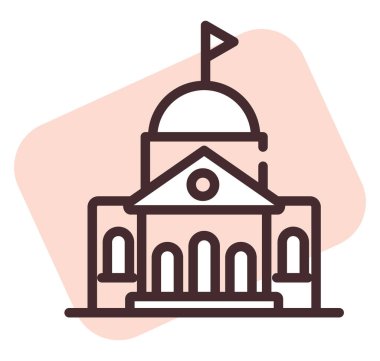 Washington DC, illüstrasyon, beyaz arkaplan vektörü.