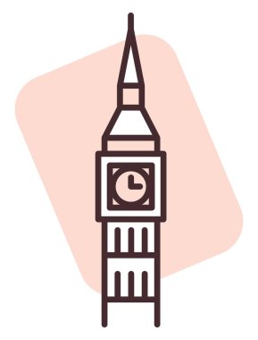 Big Ben London, illüstrasyon, beyaz arkaplan vektörü.