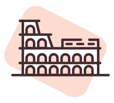 İtalya 'ya seyahat, illüstrasyon, beyaz arkaplan üzerindeki vektör.