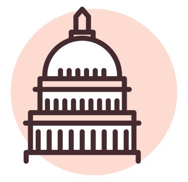 Washington seyahati, illüstrasyon, beyaz arka plan vektörü.