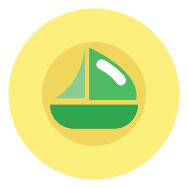 Gezici tekne, illüstrasyon, beyaz arkaplan üzerindeki vektör.