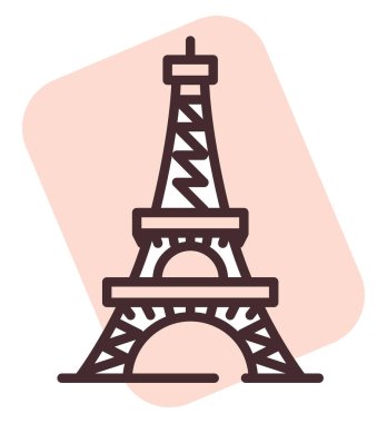 Eyfel Kulesi, illüstrasyon, beyaz arkaplanda vektör.