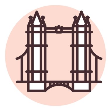 Tower Bridge, illüstrasyon, beyaz arkaplanda vektör.