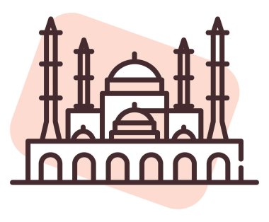 Seyahat eden İstambul, illüstrasyon, beyaz arkaplan üzerindeki vektör.