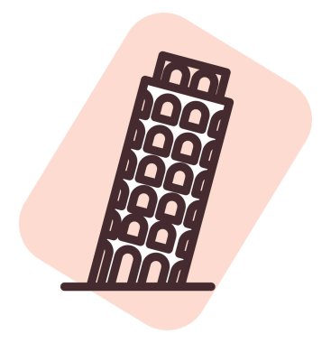 Pisa Kulesi, illüstrasyon, beyaz arkaplanda vektör.