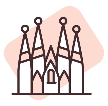 İspanya seyahati, illüstrasyon, beyaz arkaplan üzerindeki vektör.