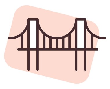 San Francisco Altın Köprüsü, illüstrasyon, beyaz arkaplanda vektör.