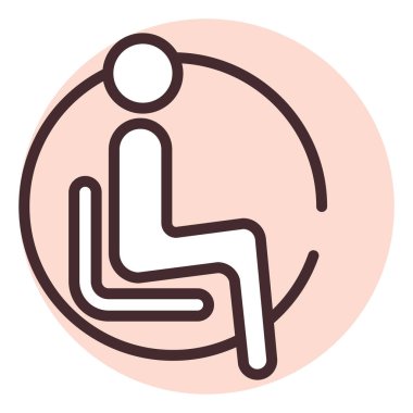 Uyarı işareti koltuğu, illüstrasyon, beyaz arkaplan üzerindeki vektör.