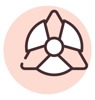 Uyarı işareti radyasyonu, illüstrasyon, beyaz arkaplan üzerindeki vektör.