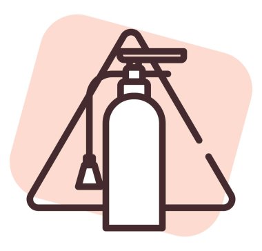 Uyarı işareti söndürücü, illüstrasyon, beyaz arkaplan üzerindeki vektör.