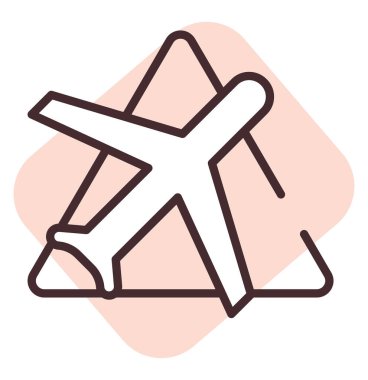 Uyarı işareti havalimanı, illüstrasyon, beyaz arkaplan üzerindeki vektör.