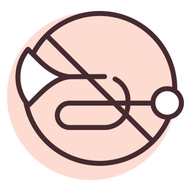 Uyarı işareti: Gürültü yok, illüstrasyon yok, beyaz arkaplan üzerinde vektör.