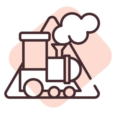 Uyarı işareti treni, illüstrasyon, beyaz arkaplan üzerindeki vektör.